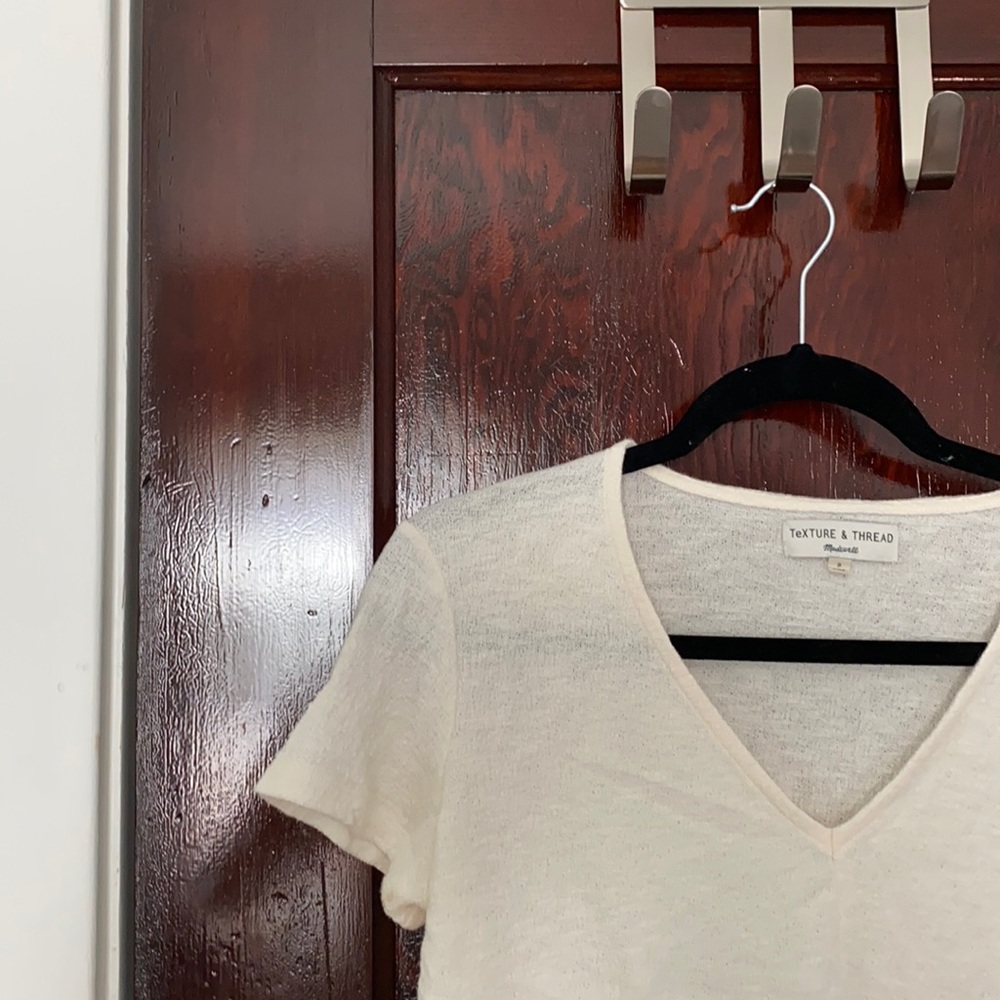 Madewell cream front-tie top